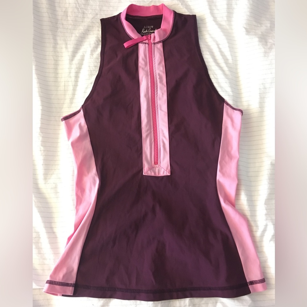 J. Crew Colorblock Sleeveless Zip Rash Guard